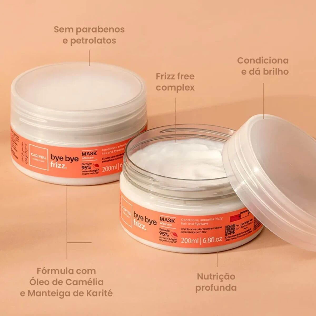 MÁSCARA BYE BYE FRIZZ CADIVEU 200ML — imagem 3 | Farmácia Resyla
