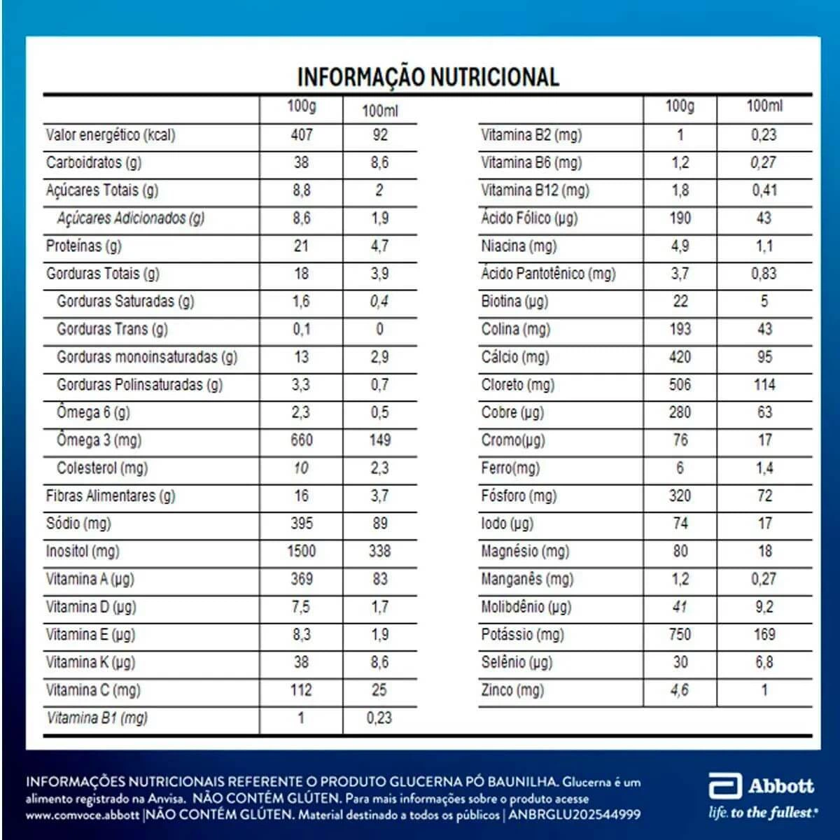 GLUCERNA SR SUPLEMENTO NUTRICIONAL EM PÓ ABBOTT BAUNILHA 850G — imagem 5 | Farmácia Resyla
