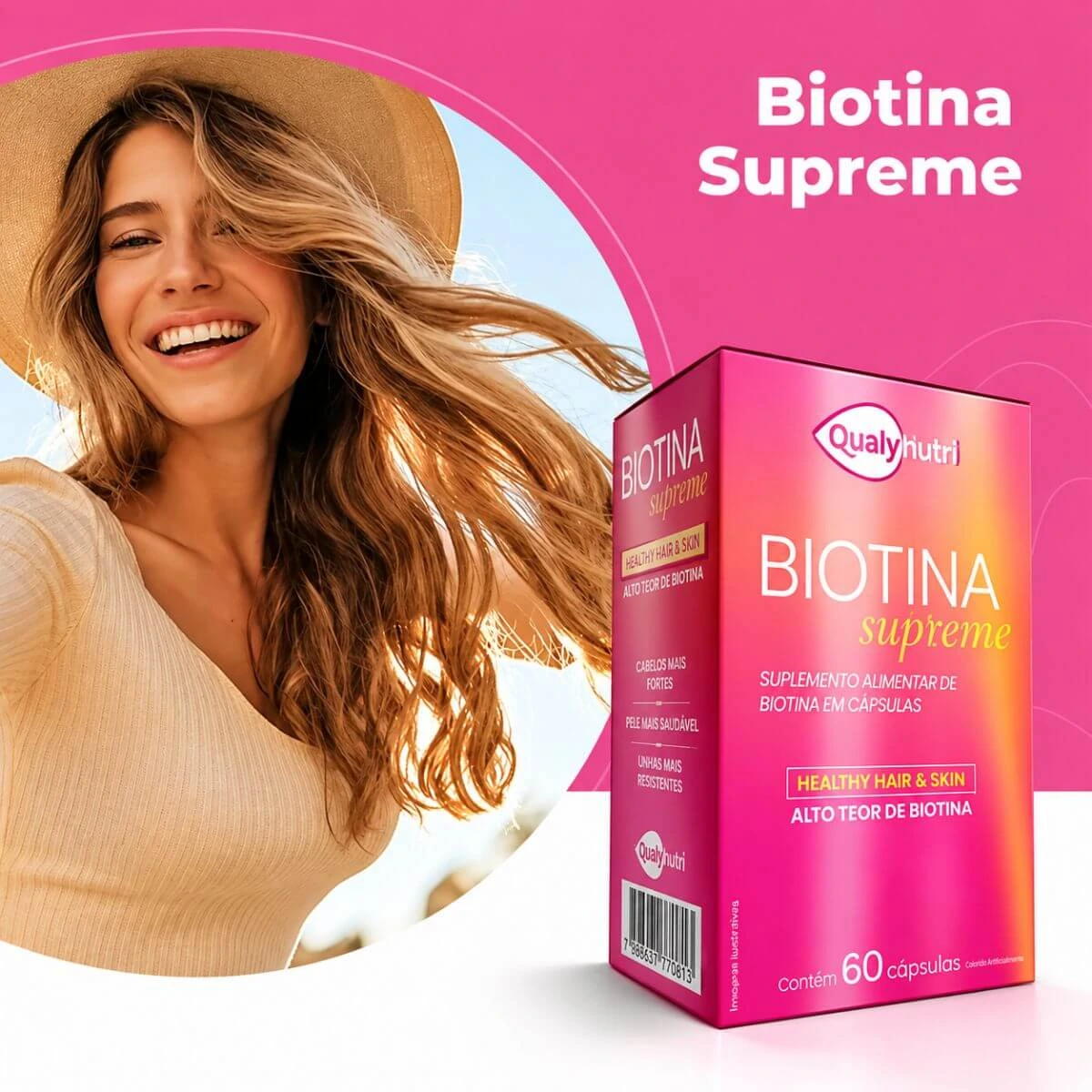 BIOTINA SUPREME + MSM 500MG 60CP - QUALY NUTRI — imagem 3 | Farmácia Resyla