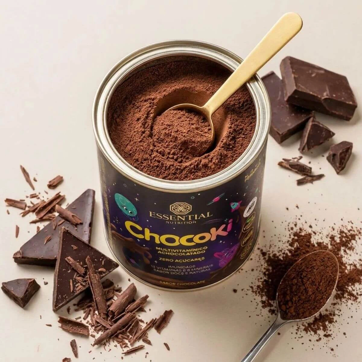 CHOCOKI ACHOCOLATADO MULTIVITAMÍNICO INFANTIL SABOR CHOCOLATE ESSENTIAL 300G — imagem 3 | Farmácia Resyla