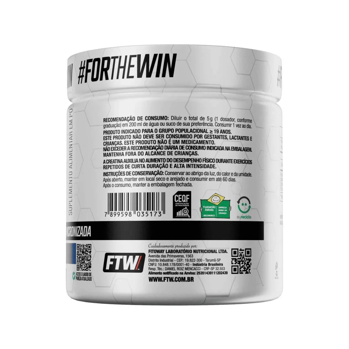 CREATINA MONOHIDRATADA ULTRAMESH FTW 300G — imagem 5 | Farmácia Resyla