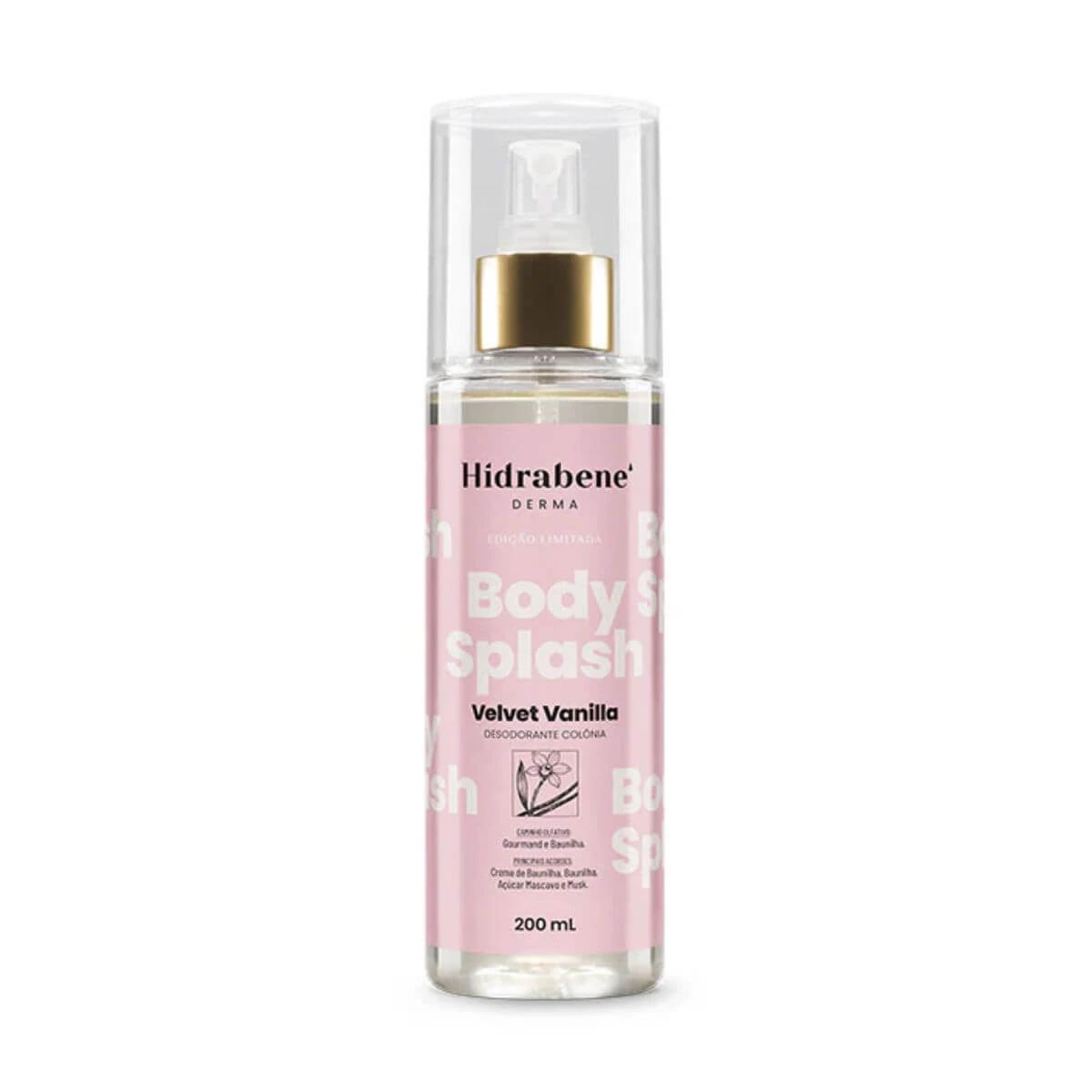 BODY SPLASH HIDRABENE VELVET VANILLA 200ML — Hidrabene | Farmácia Resyla