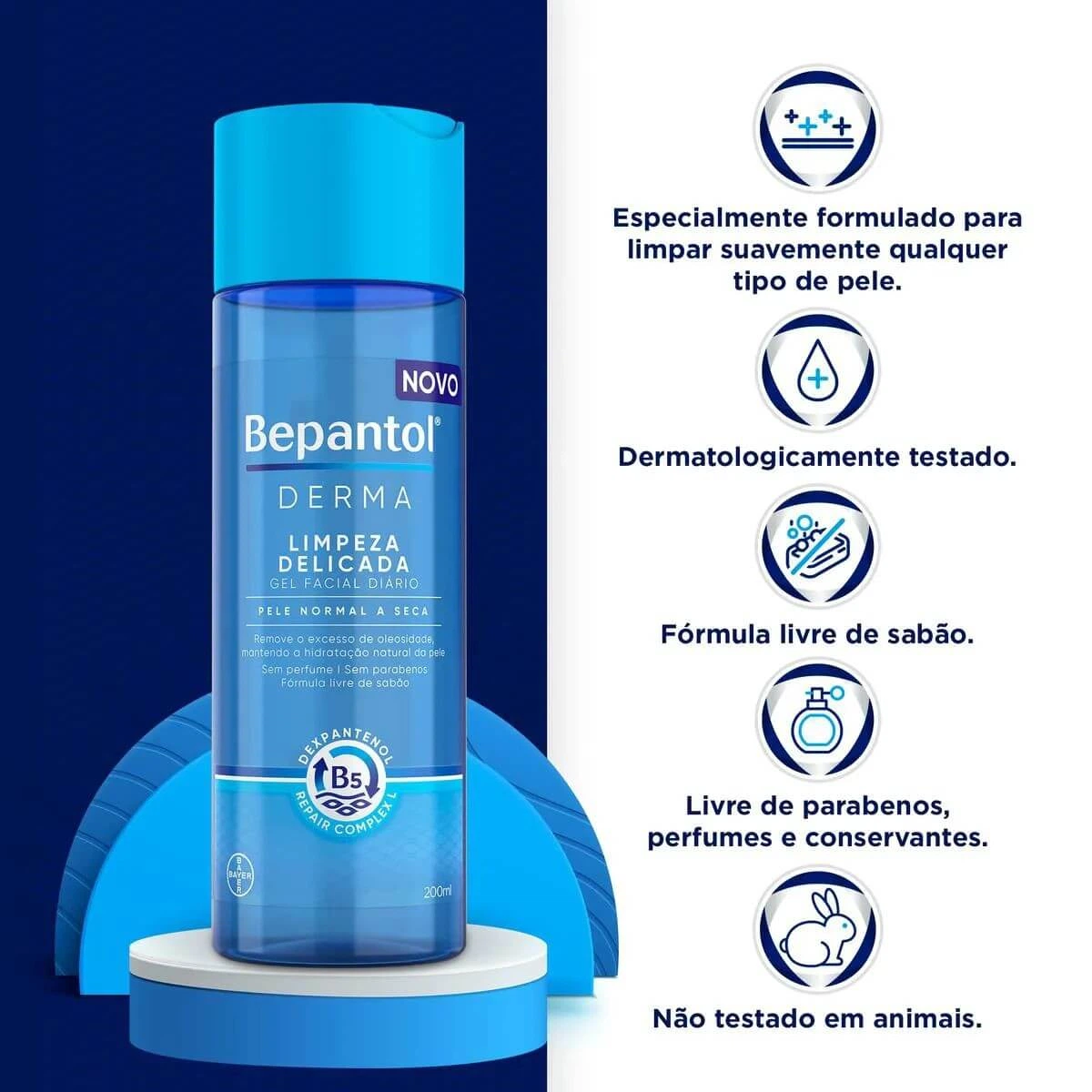 GEL DE LIMPEZA FACIAL BEPANTOL DERMA 200ML — imagem 4 | Farmácia Resyla