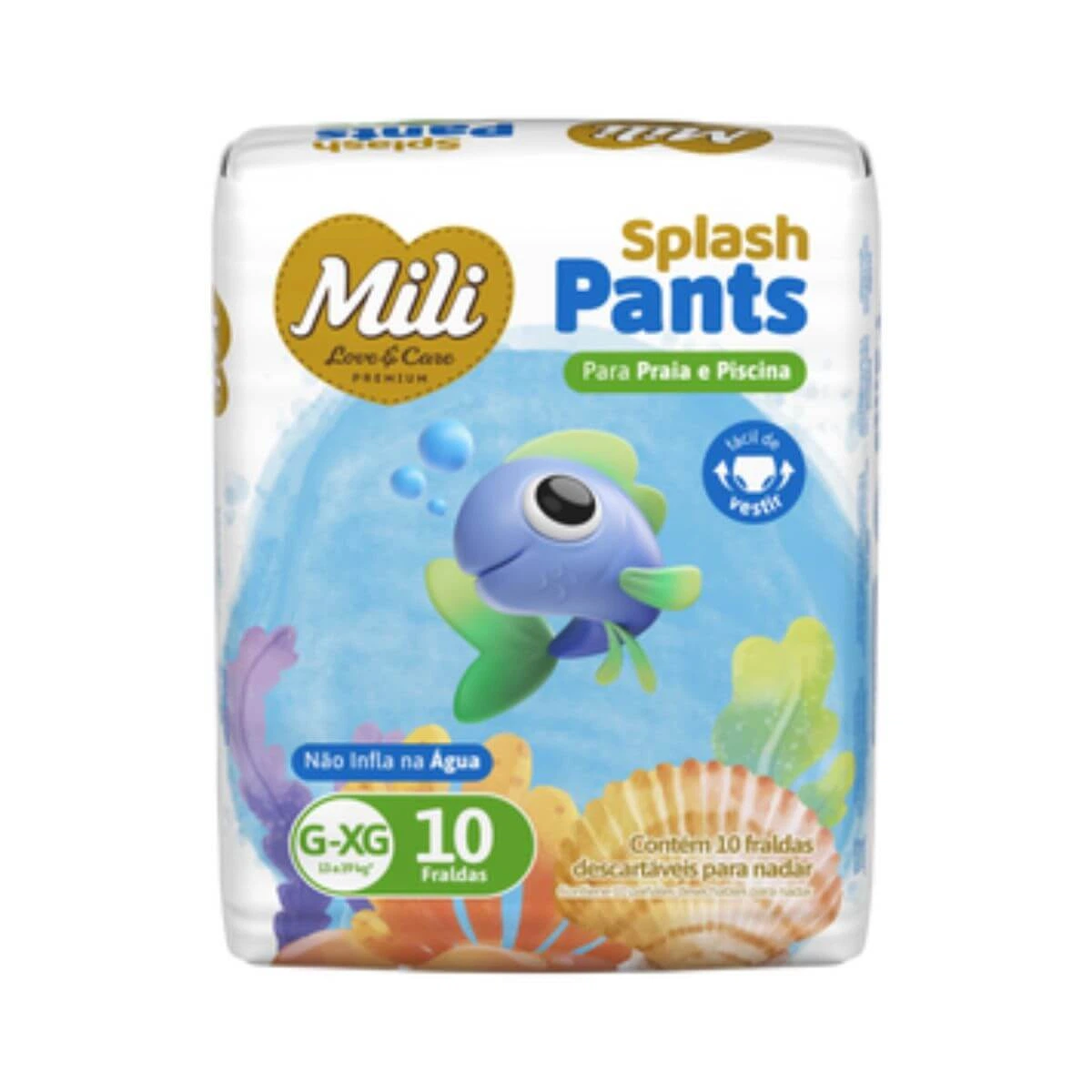 FRALDA MILI LOVE & CARE PANTS PARA PISCINA G/XG C/10UN — Mili | Farmácia Resyla