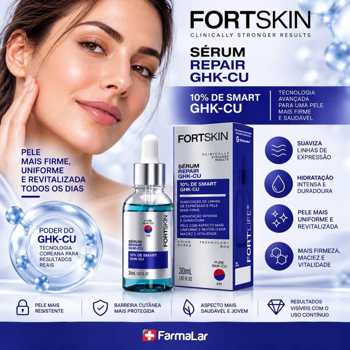 SERUM REPAIR FORTSKIN GHK-CU FORTLIFE 30ML — imagem 2 | Farmácia Resyla