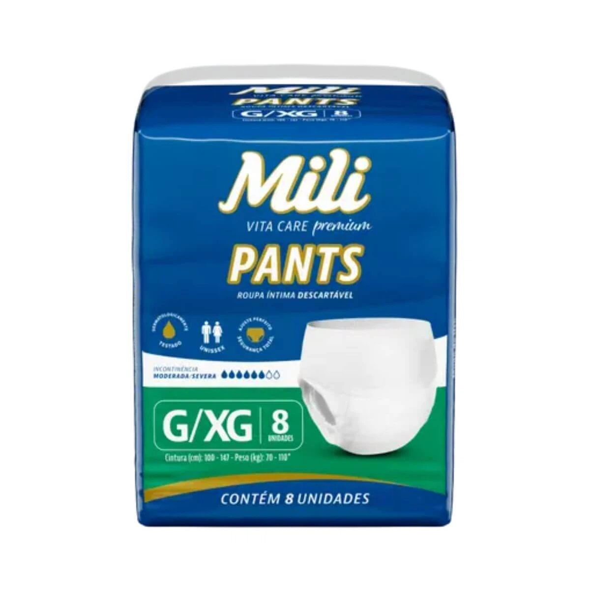 FRALDA GERIÁTRICA MILI VITA CARE PANTS G/XG C/8UN — Mili | Farmácia Resyla