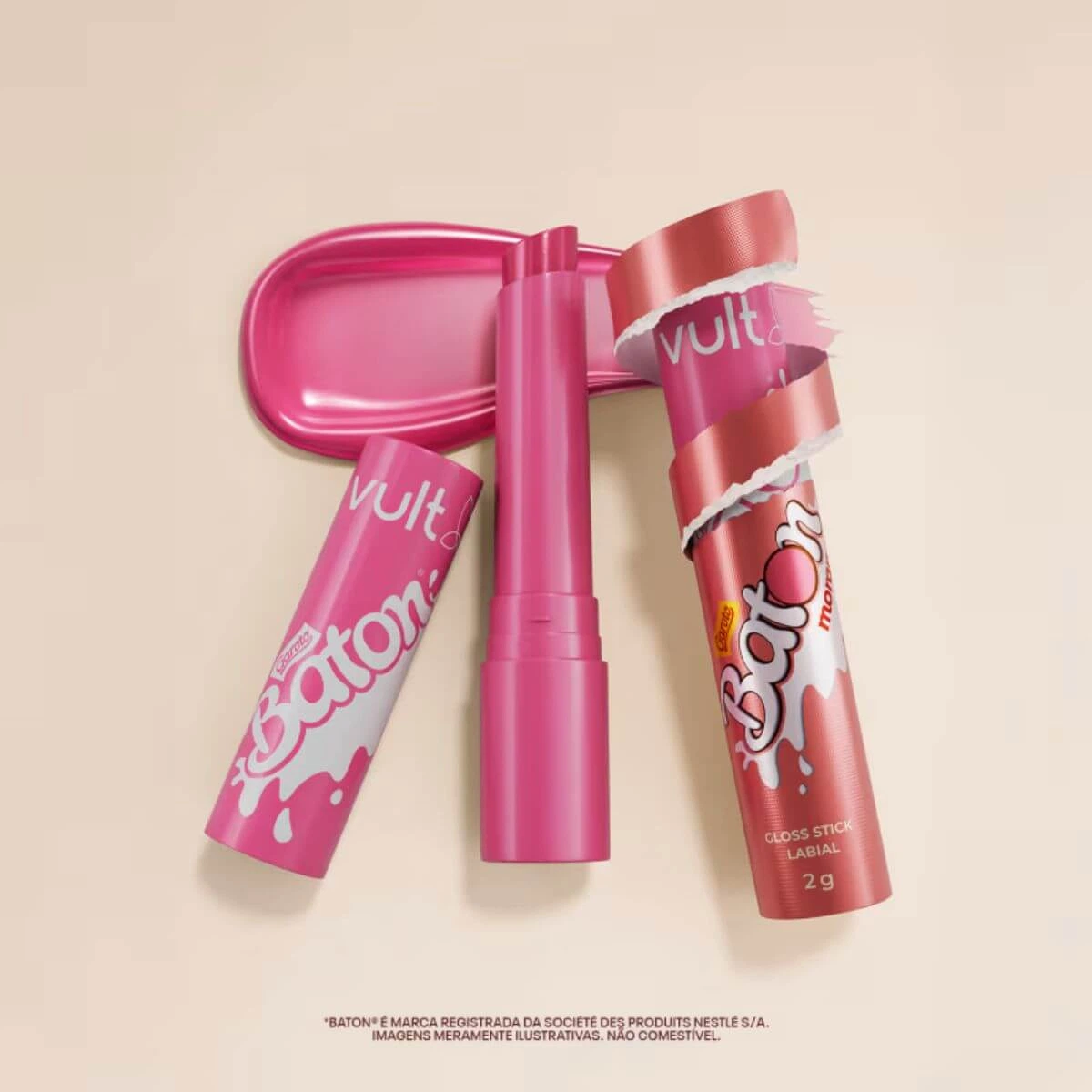 GLOSS VULT BATON GAROTO STICK ROSA — imagem 4 | Farmácia Resyla