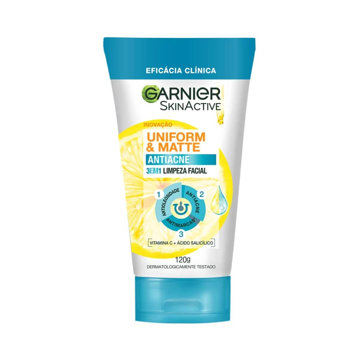 ESFOLIANTE DE LIMPEZA FACIAL 3 EM 1 GARNIER UNIFORM & MATTE ANTIACNE 120G — Garnier | Farmácia Resyla