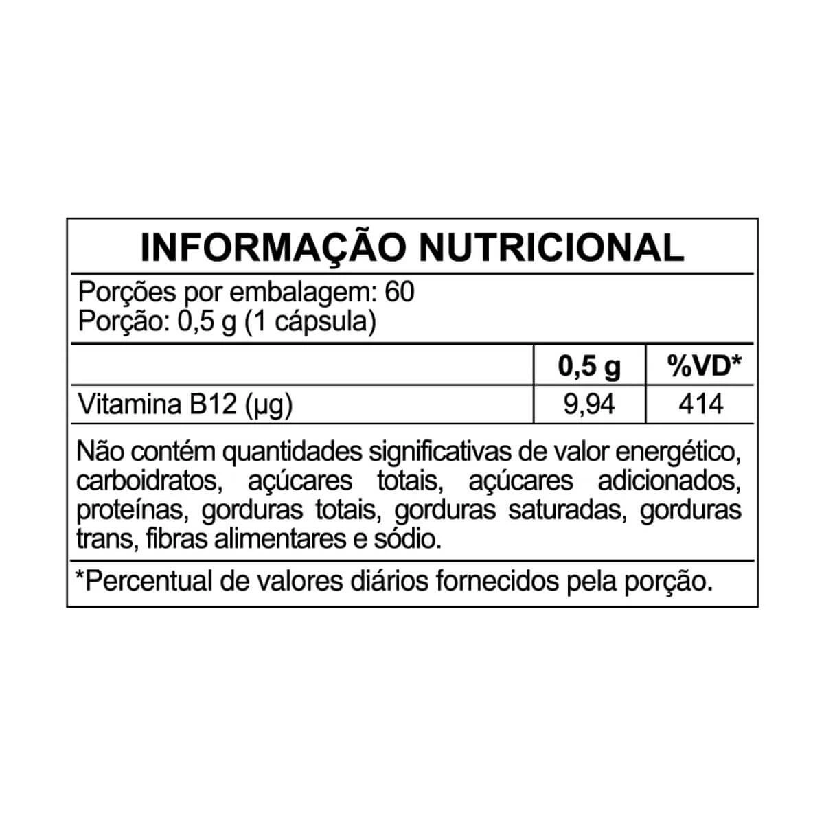 SUPRA VITAMINA B12 500MG 60 CÁPSULAS - HERBAMED — imagem 2 | Farmácia Resyla