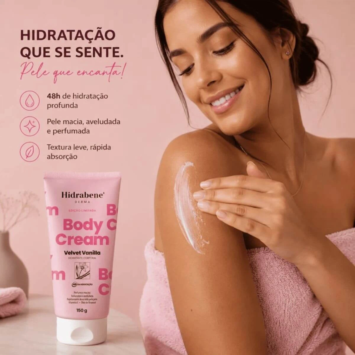 HIDRATANTE HIDRABENE BODY CREAM VELVET VANILLA 150G — imagem 3 | Farmácia Resyla