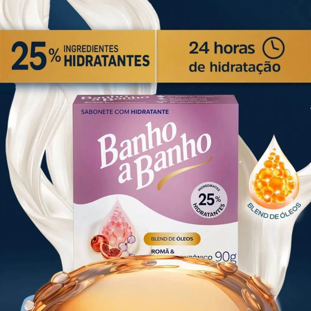 SABONETE EM BARRA BANHO A BANHO ROMÃ E ÁCIDO HIALURÔNICO 90G — imagem 2 | Farmácia Resyla