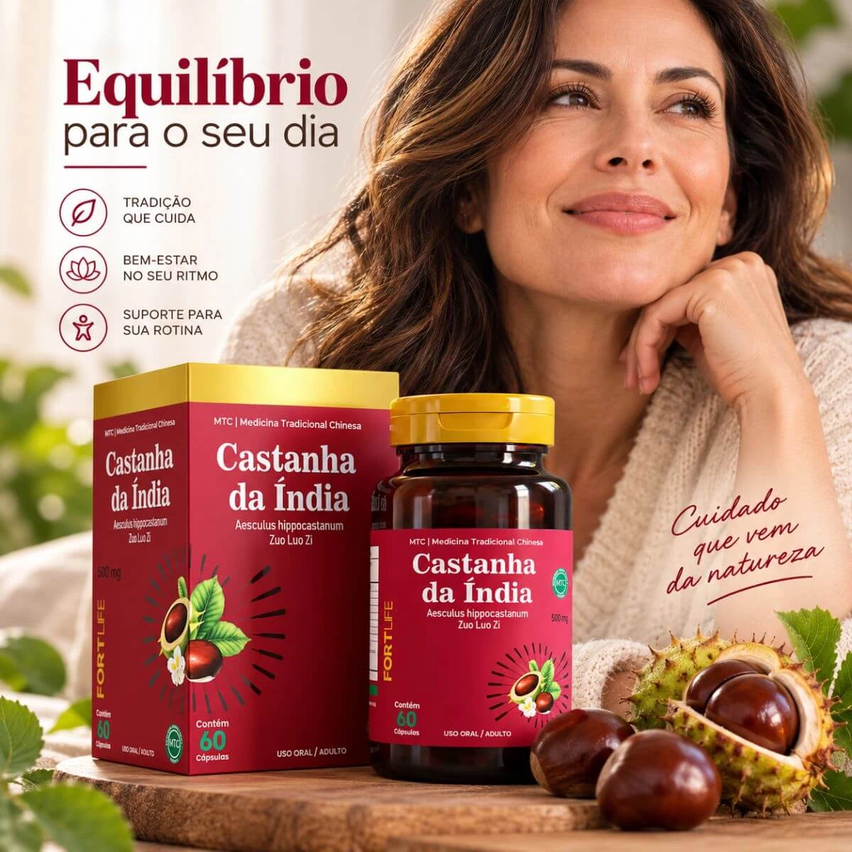 CASTANHA DA ÍNDIA 500MG 60 CÁPSULAS - FORTLIFE — imagem 3 | Farmácia Resyla