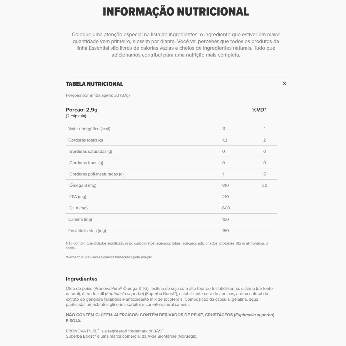 ÔMEGA BRAIN SUPLEMENTO ALIMENTAR ESSENTIAL 60CPS — imagem 3 | Farmácia Resyla