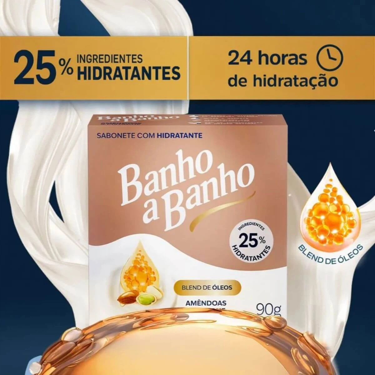 SABONETE EM BARRA BANHO A BANHO AMÊNDOAS E PISTACHE 90G — imagem 2 | Farmácia Resyla
