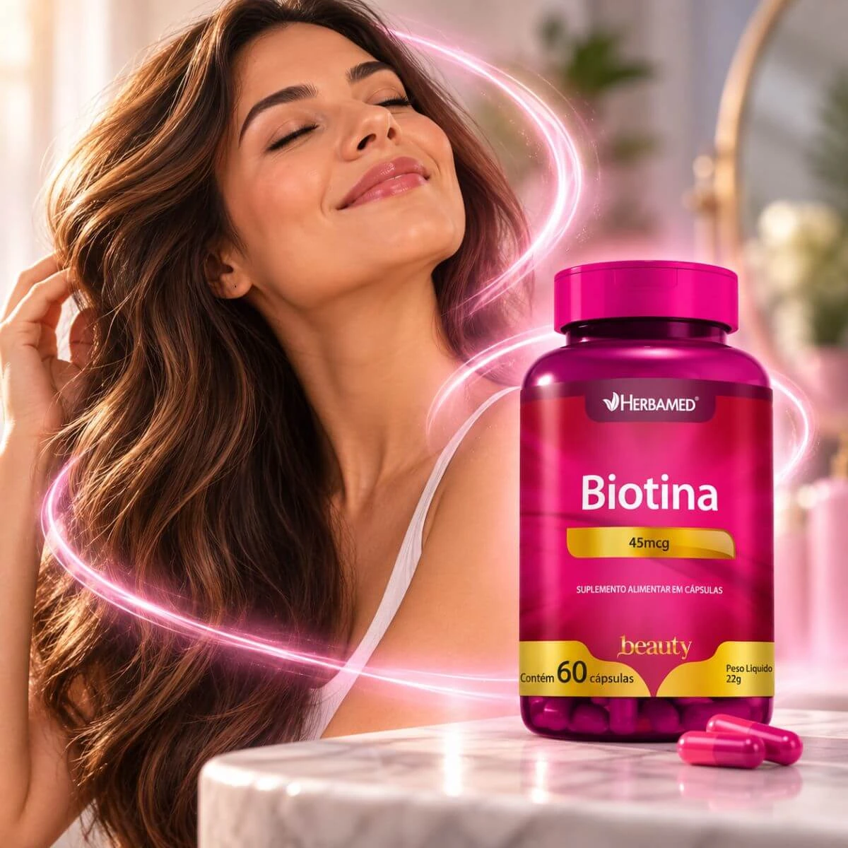BIOTINA 45MCG 60CP - HERBAMED — imagem 3 | Farmácia Resyla