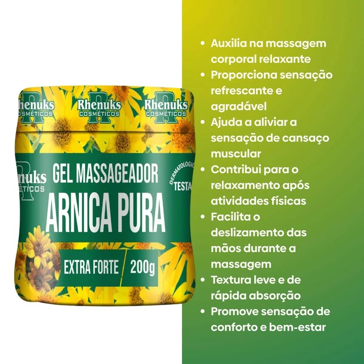 GEL RHENUKS MASSAGEADOR ARNICA PURA 200G — imagem 2 | Farmácia Resyla