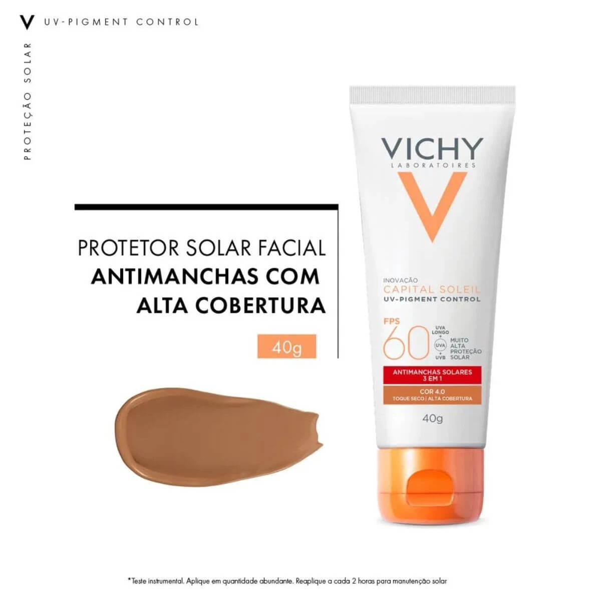 PROTETOR SOLAR VICHY UV-PIGMENT CONTROL FPS60 COR 4.0 40G — imagem 3 | Farmácia Resyla
