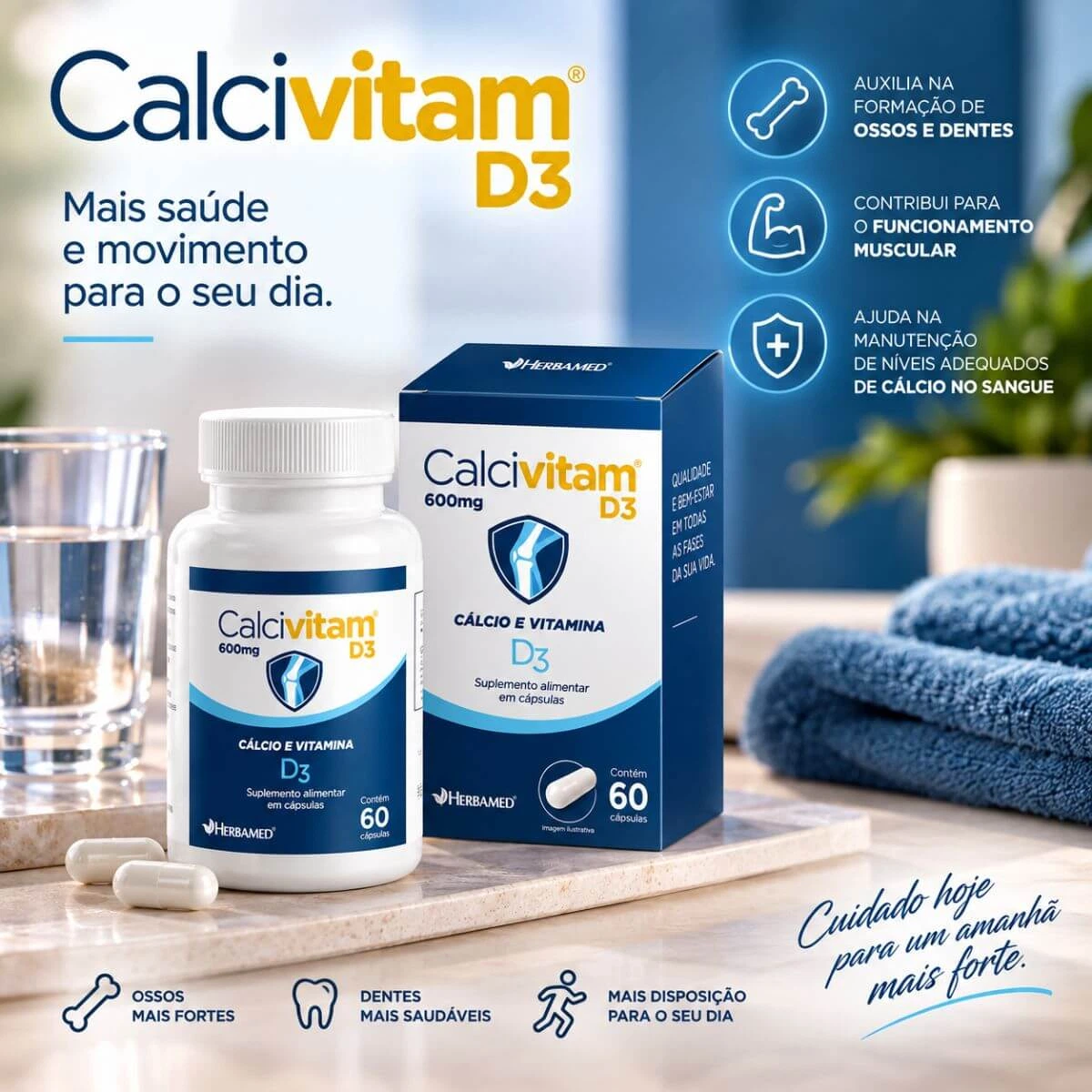 CALCIVITAM D3 CALCIO + D3 60CAPS - HERBAMED — imagem 3 | Farmácia Resyla