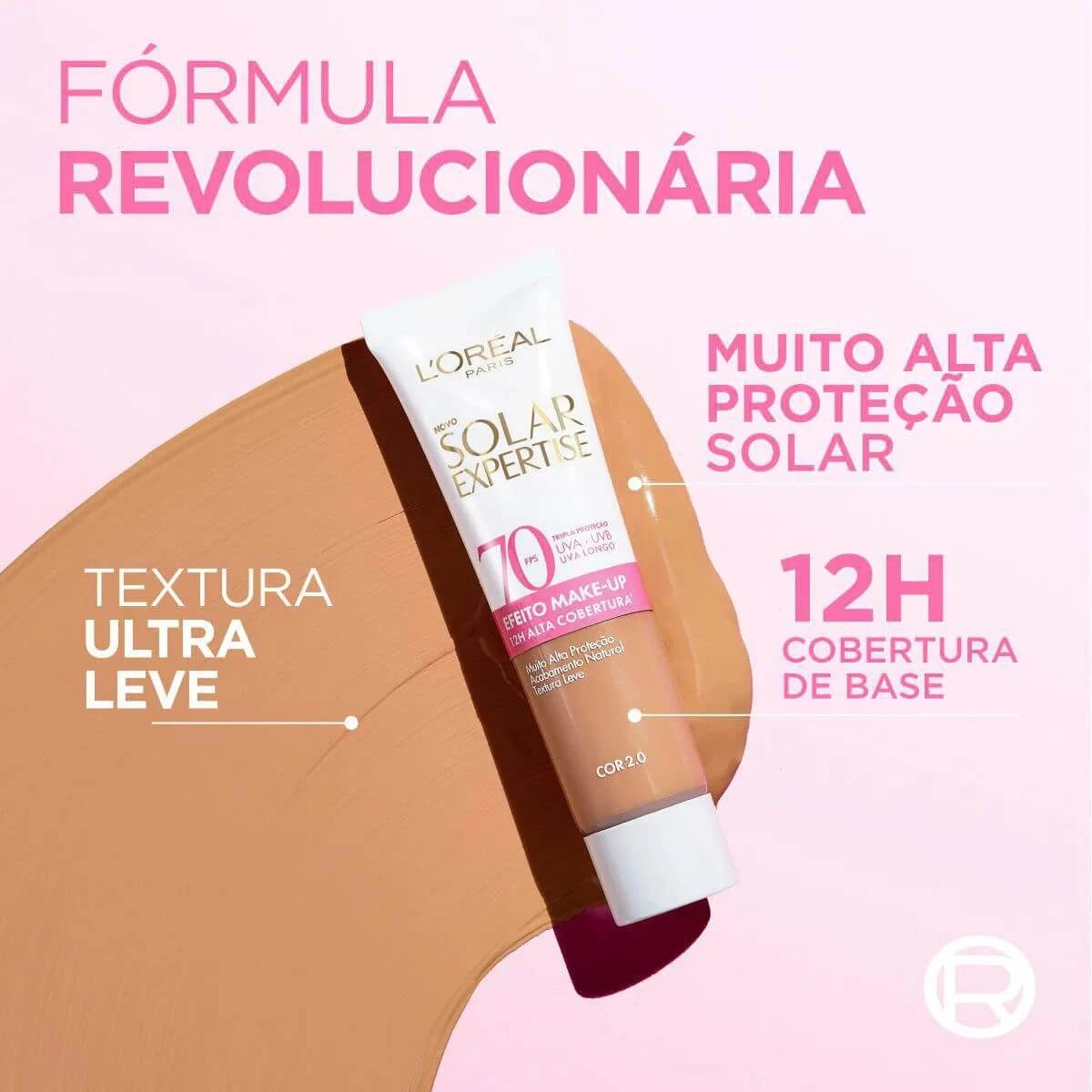 PROTETOR SOLAR FACIAL L'ORÉAL EXPERTISE SOLAR EFEITO MAKE-UP FPS70 COR 2.0 30G — imagem 4 | Farmácia Resyla