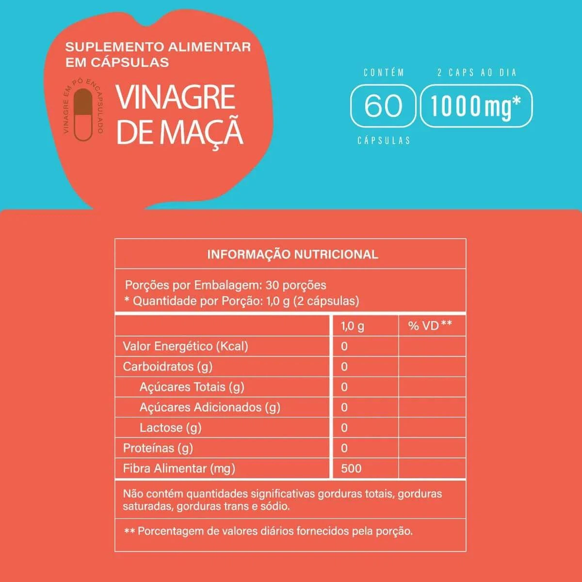 VINAGRE DE MACA VERMELHA 1000MG 60UN - FORTLIFE — imagem 5 | Farmácia Resyla