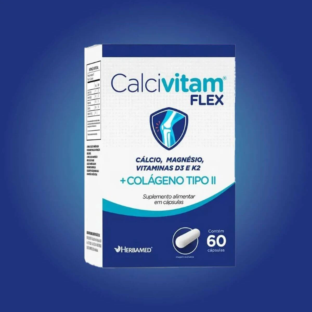 CALCIVITAM FLEX CALCIO + COLAGENO TIPO II 60CP - HERBAMED — imagem 2 | Farmácia Resyla