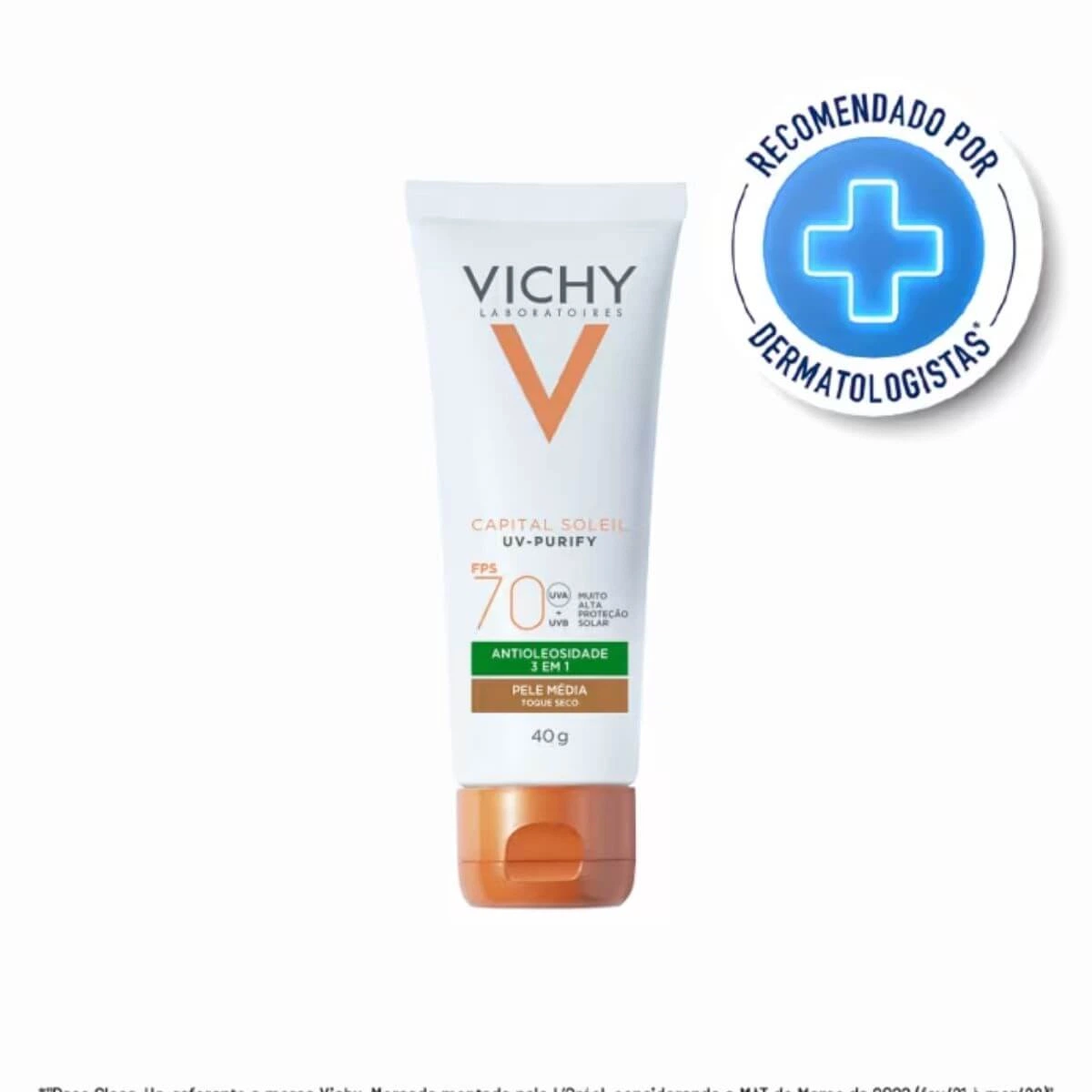 PROTETOR FACIAL VICHY CP UV-PURIFY FPS70 MEDIA 40G — imagem 2 | Farmácia Resyla