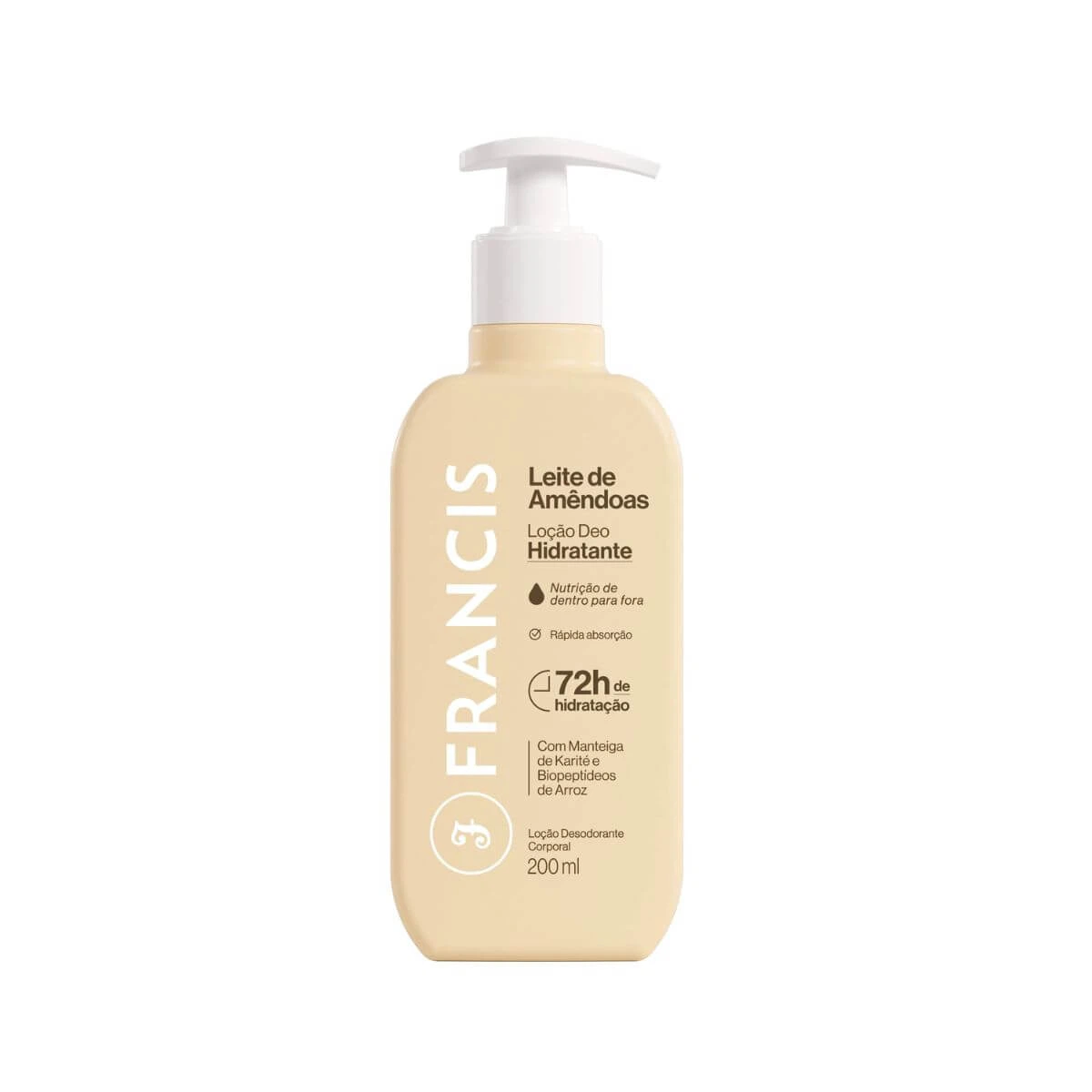 LOCAO HIDRATANTE CORPORAL FRANCIS LEITE DE AMENDOAS 200ML — Francis | Farmácia Resyla