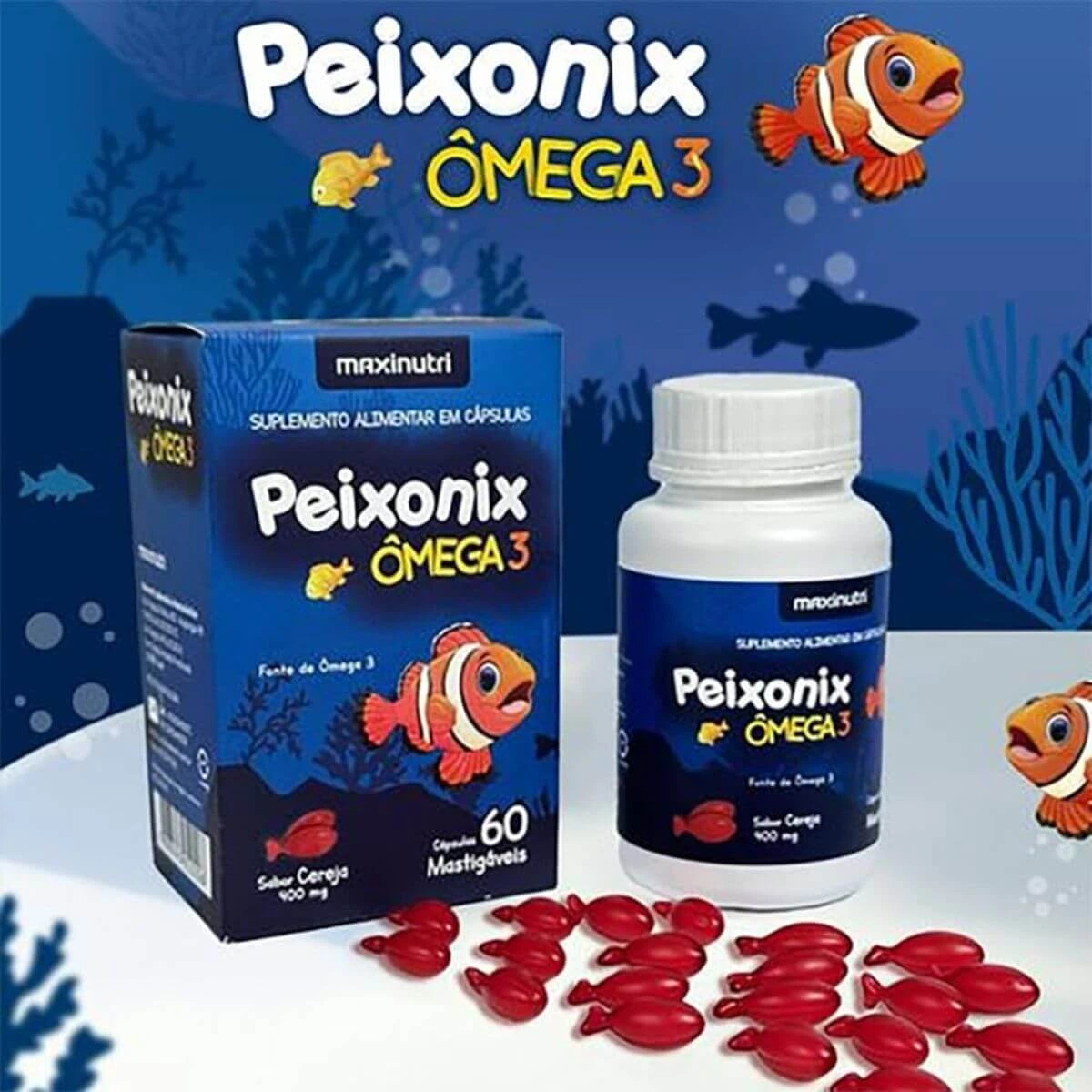 PEIXONIX ÔMEGA 3 60 CÁPSULAS MASTIGÁVEIS - MAXINUTRI — imagem 2 | Farmácia Resyla