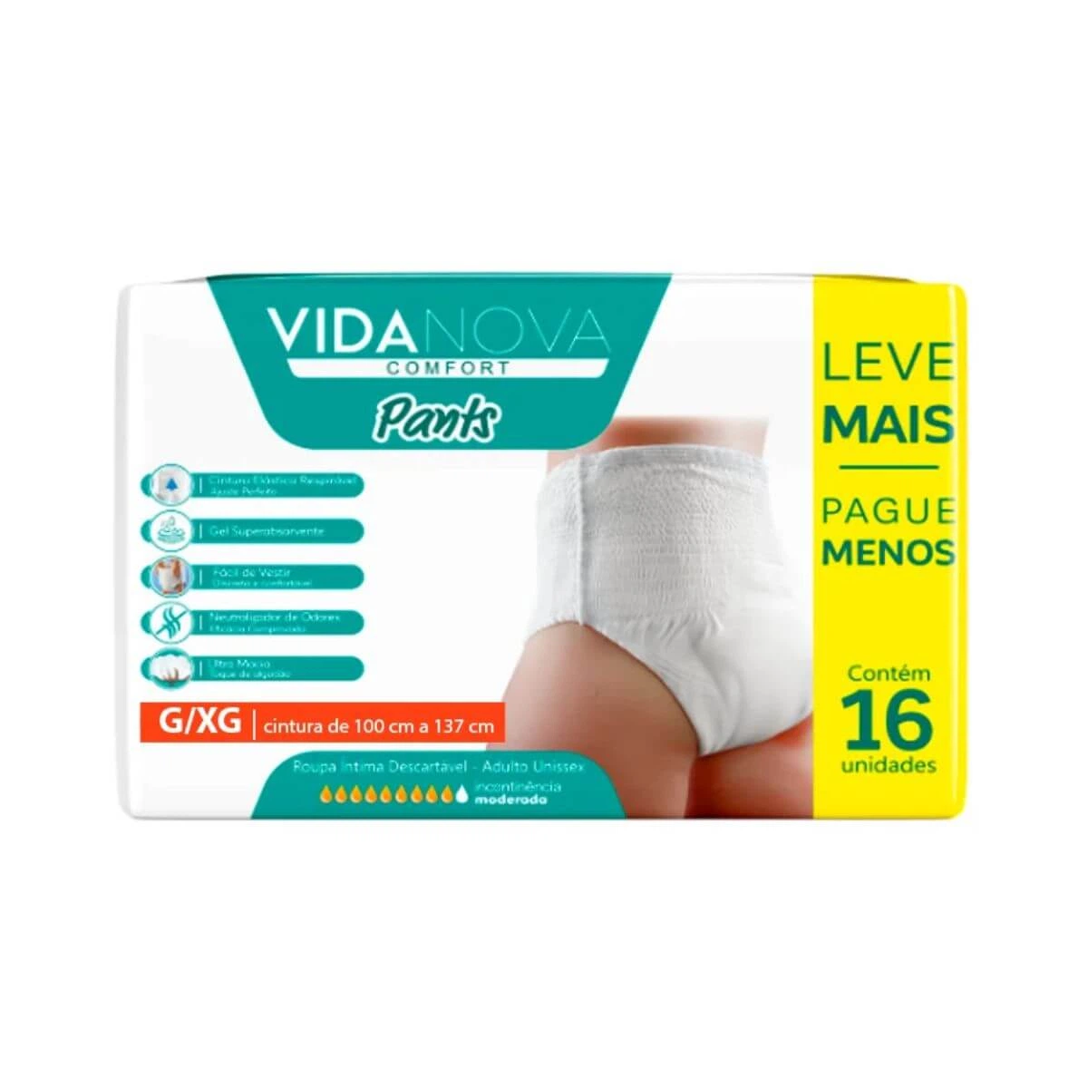 FRALDA GERIÁTRICA VIDA NOVA PANTS G/XG C/16UN — Vida Nova | Farmácia Resyla