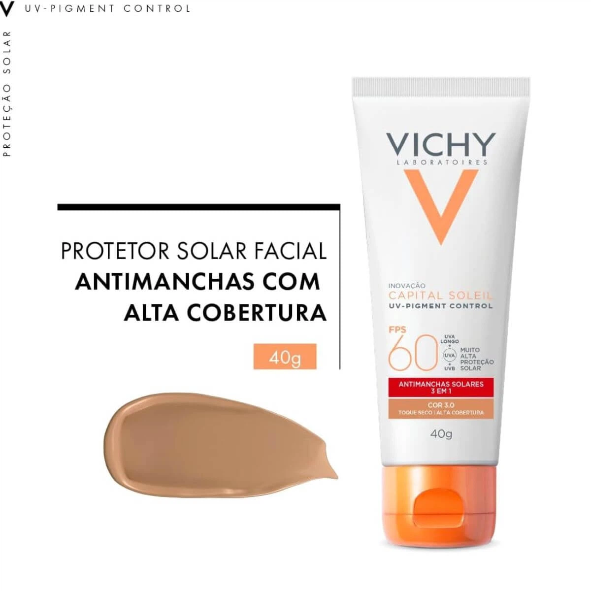 PROTETOR SOLAR VICHY UV-PIGMENT CONTROL FPS60 COR 3.0 40G — imagem 4 | Farmácia Resyla