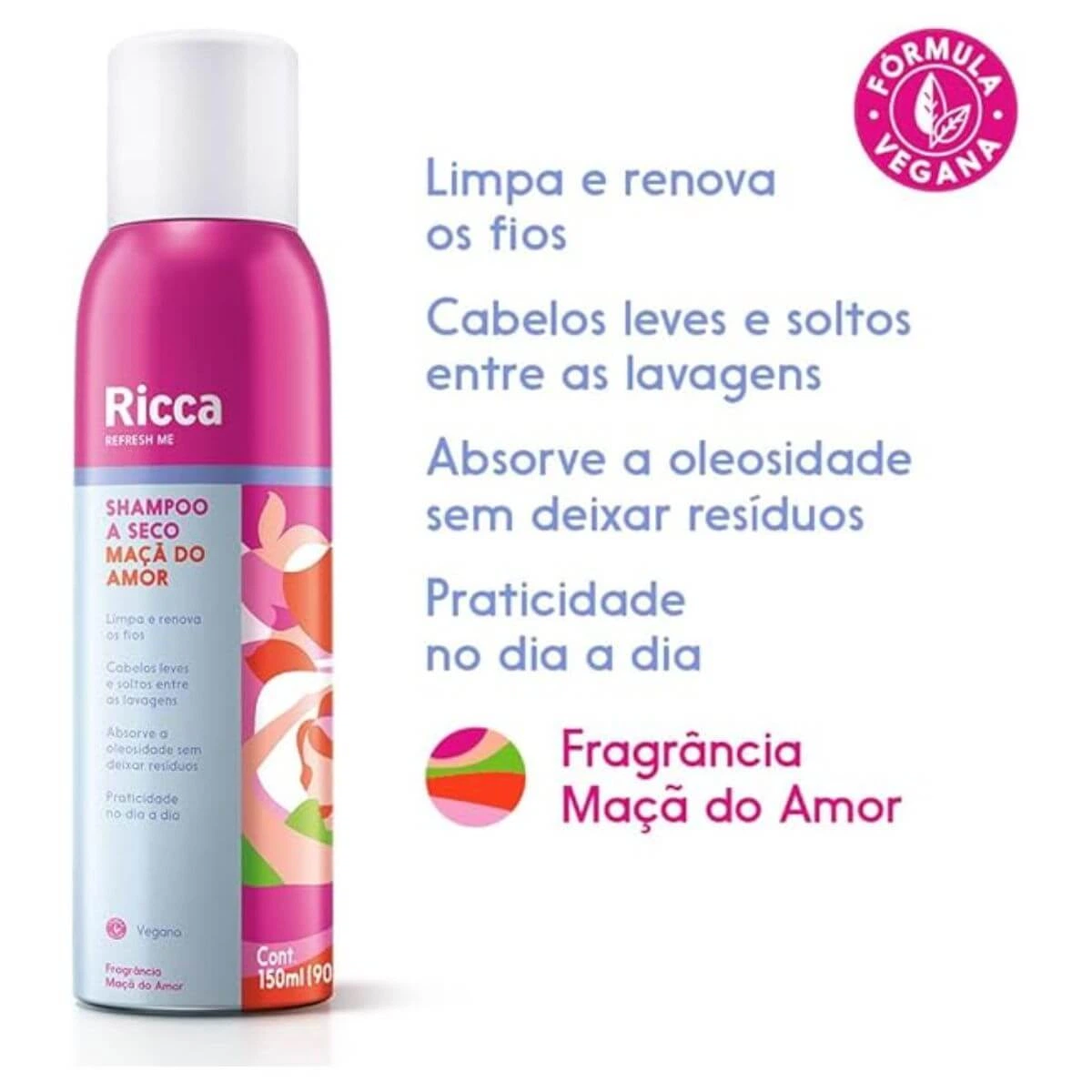SHAMPOO A SECO RICCA MACA DO AMOR 150ML — imagem 4 | Farmácia Resyla