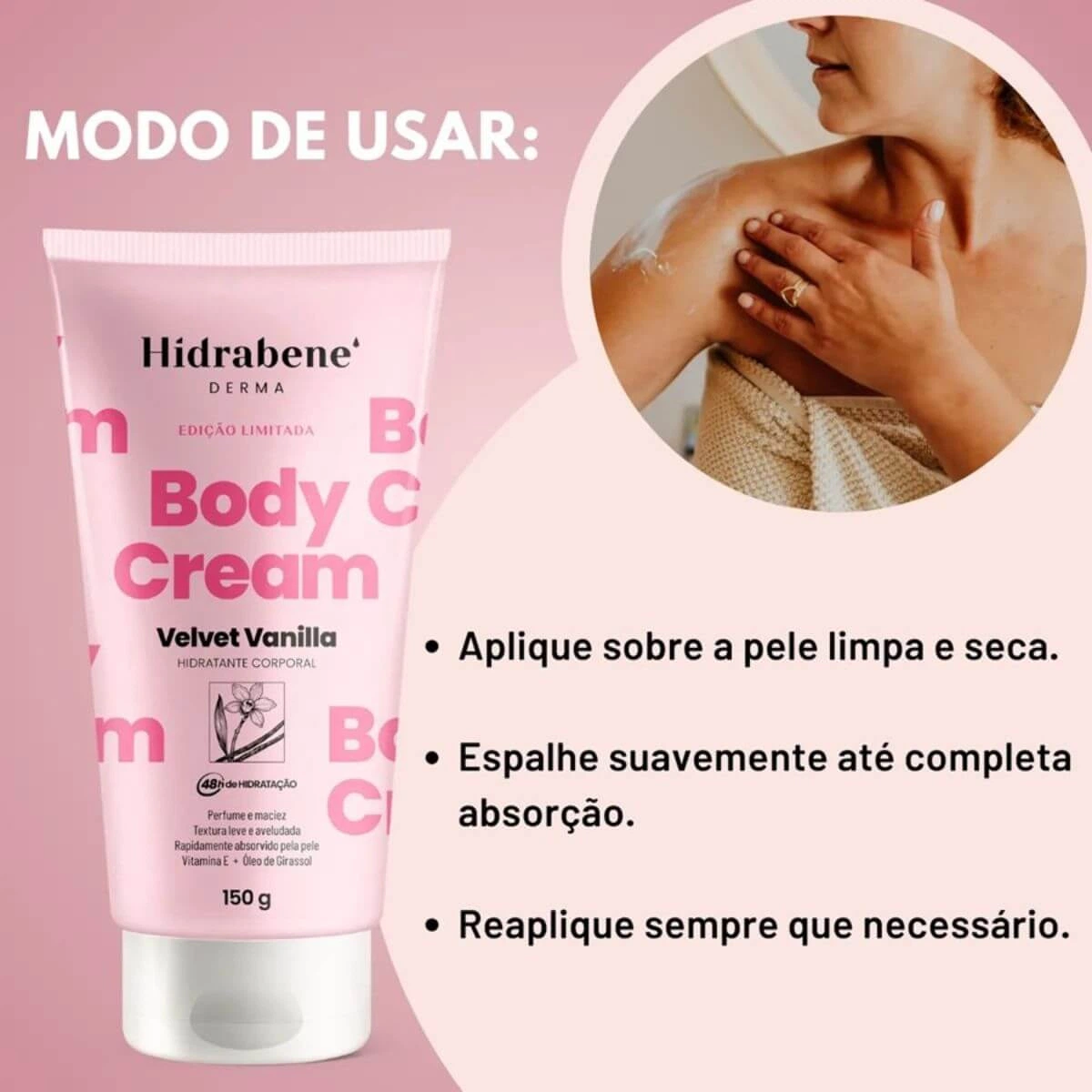 HIDRATANTE HIDRABENE BODY CREAM VELVET VANILLA 150G — imagem 5 | Farmácia Resyla