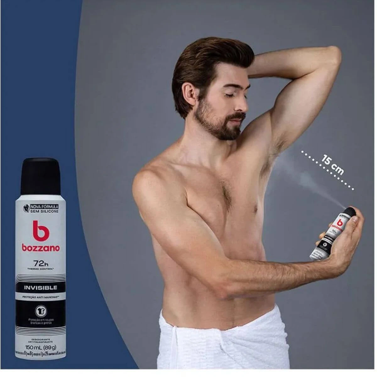 DESODORANTE ANTITRANSPIRANTE AEROSOL BOZZANO INVISIBLE MASCULINO 150ML — imagem 3 | Farmácia Resyla