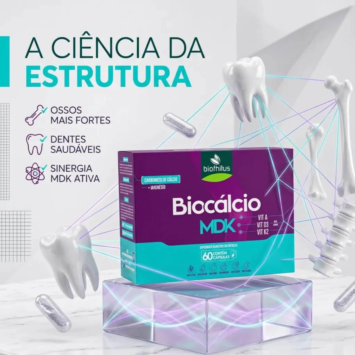 BIOCALCIO MDK 60CAPS - BIOFHITUS — imagem 4 | Farmácia Resyla