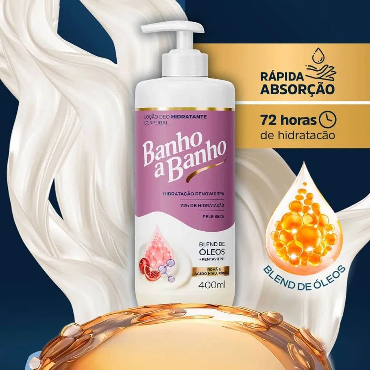 LOÇÃO HIDRATANTE BANHO A BANHO ROMÃ E ÁCIDO HIALURÔNICO 400ML — imagem 3 | Farmácia Resyla