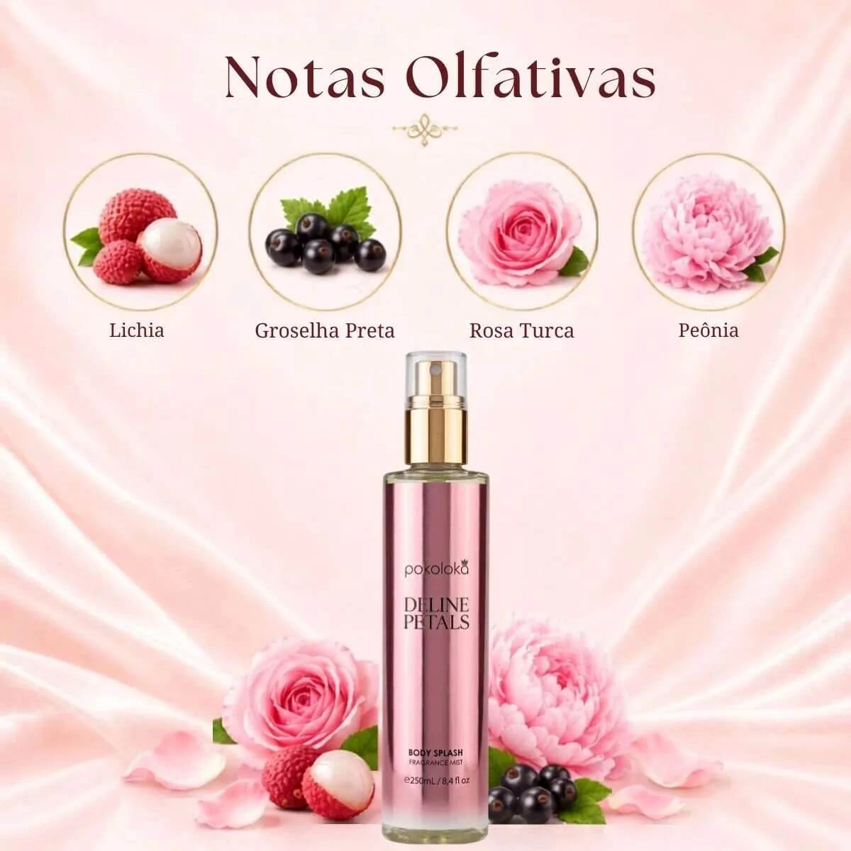 BODY SPLASH POKOLOKA DELINE PETALS 250ML — imagem 2 | Farmácia Resyla