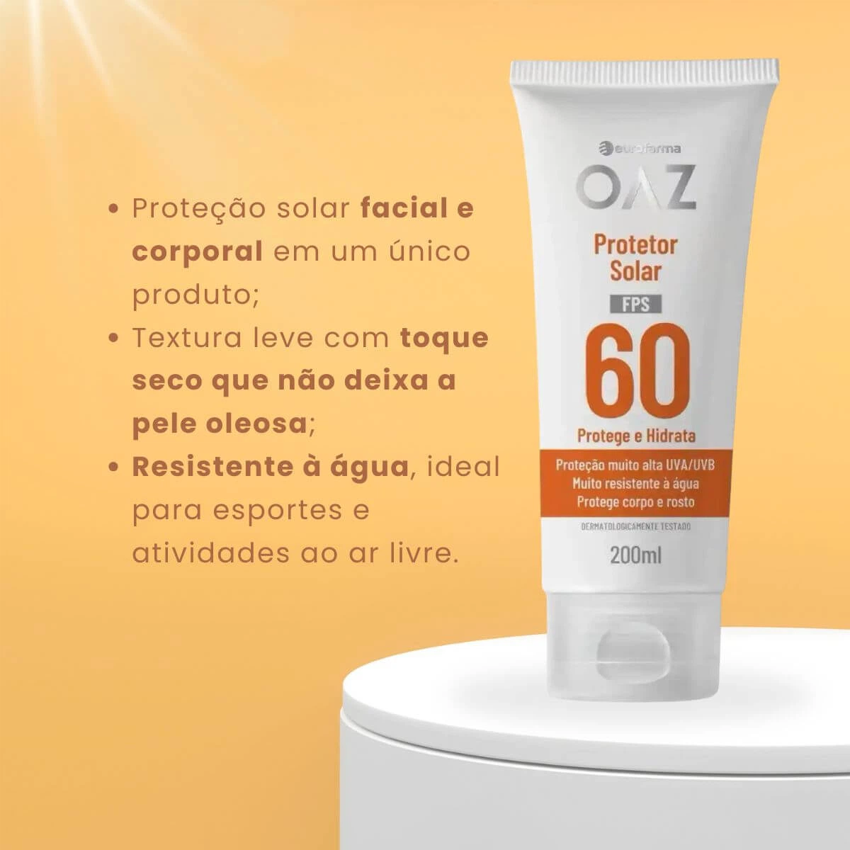 PROTETOR SOLAR OAZ CORPO E ROSTO FPS60 200ML — imagem 2 | Farmácia Resyla