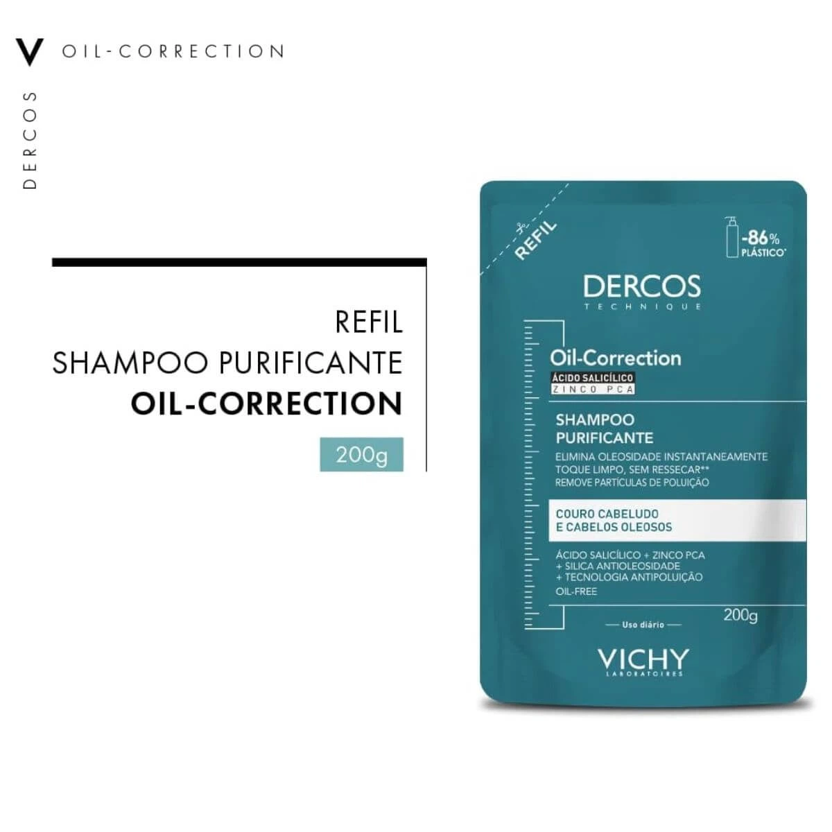 REFIL SHAMPOO VICHY DERCOS OIL CORRECTION 200G — imagem 2 | Farmácia Resyla
