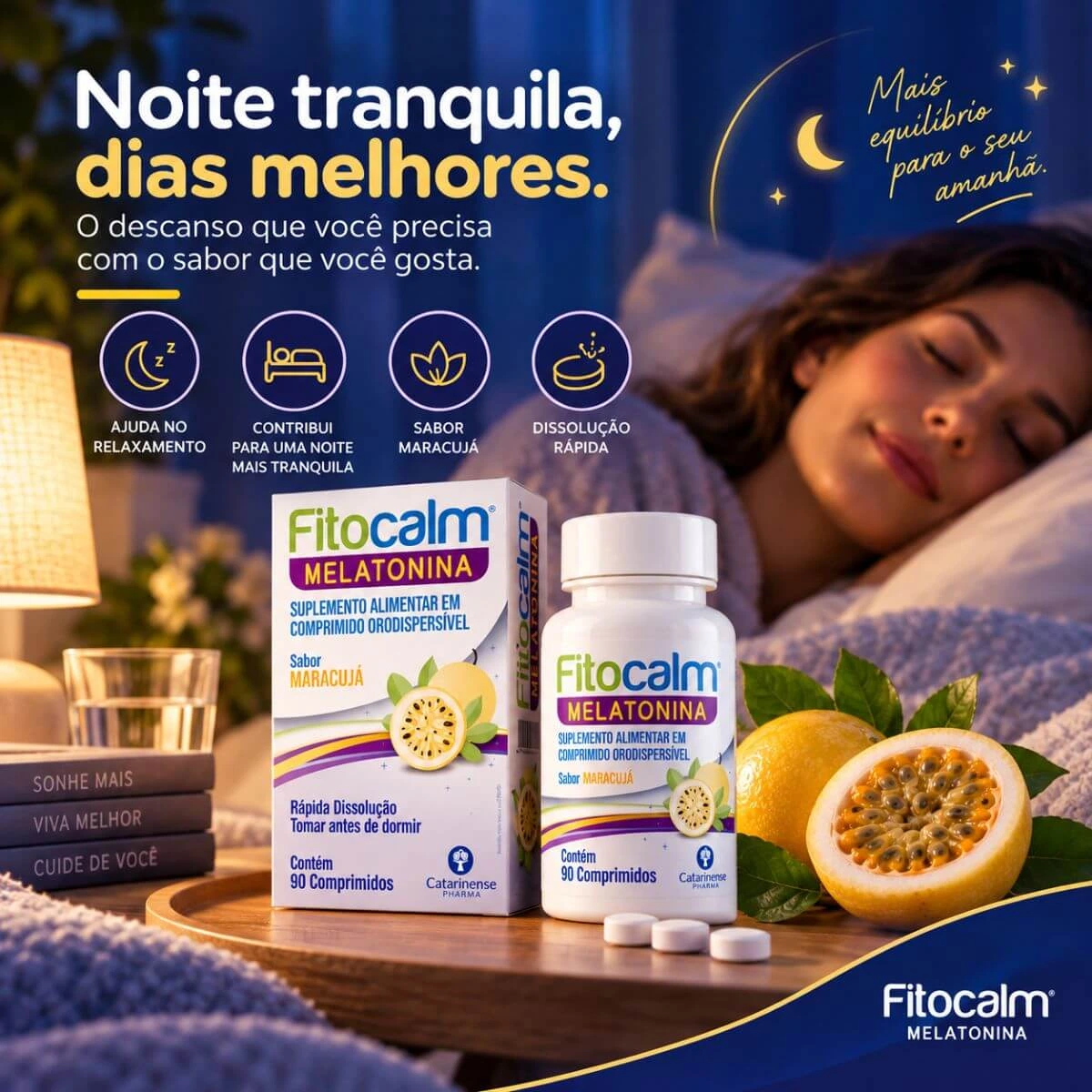 FITOCALM MELATONINA MARACUJA 90CP ODT - CATARINENSE — imagem 4 | Farmácia Resyla