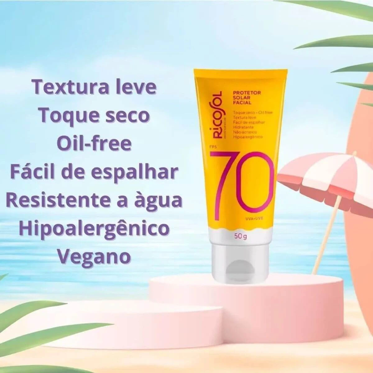 KIT PROTETOR SOLAR CORPORAL RICOSOL FPS70 180G + FACIAL FPS70 50G — imagem 5 | Farmácia Resyla