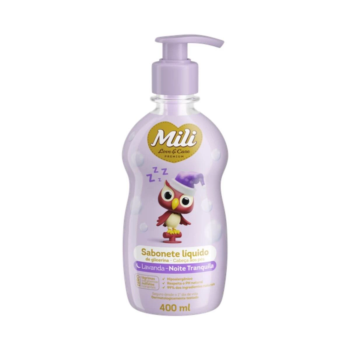 SABONETE LÍQUIDO MILI LOVE CARE LAVANDA SUAVE 400ML — Mili | Farmácia Resyla
