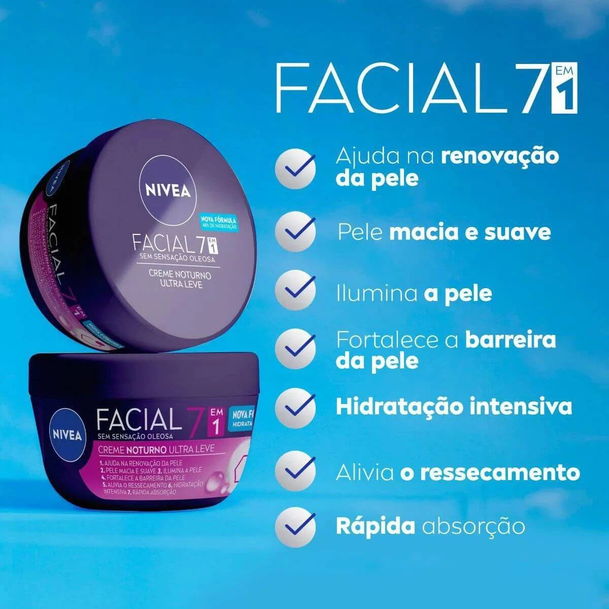 CREME FACIAL NIVEA NOTURNO 100G — imagem 3 | Farmácia Resyla