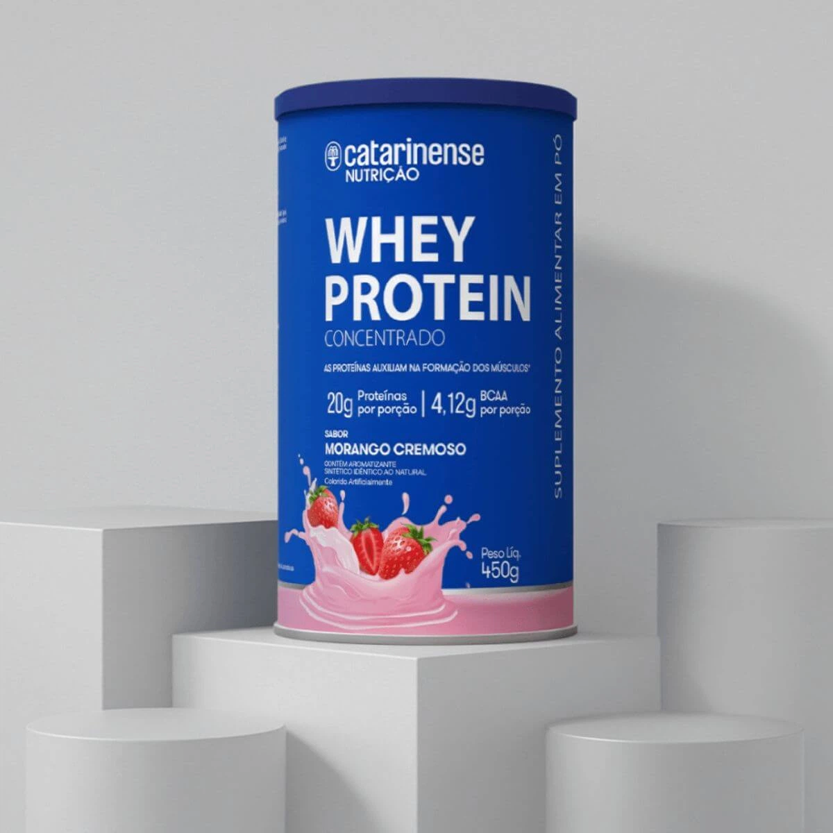 WHEY PROTEIN CONCENTRADO MORANGO 450G - CATARINENSE — imagem 2 | Farmácia Resyla