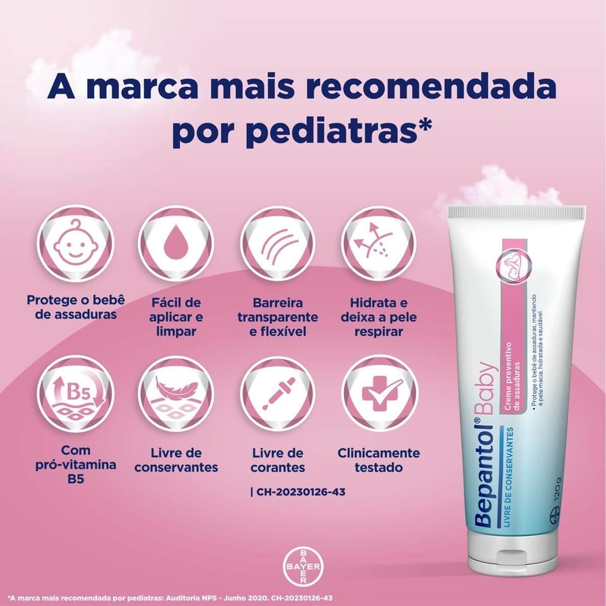 KIT 5% OFF COM 2 UNIDADES POMADAS BEPANTOL BABY 120G — imagem 5 | Farmácia Resyla