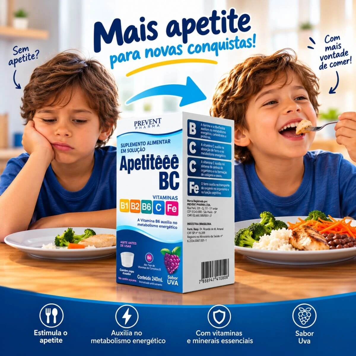 APETITEEE BC 240ML - PREVENT PHARMA — imagem 3 | Farmácia Resyla