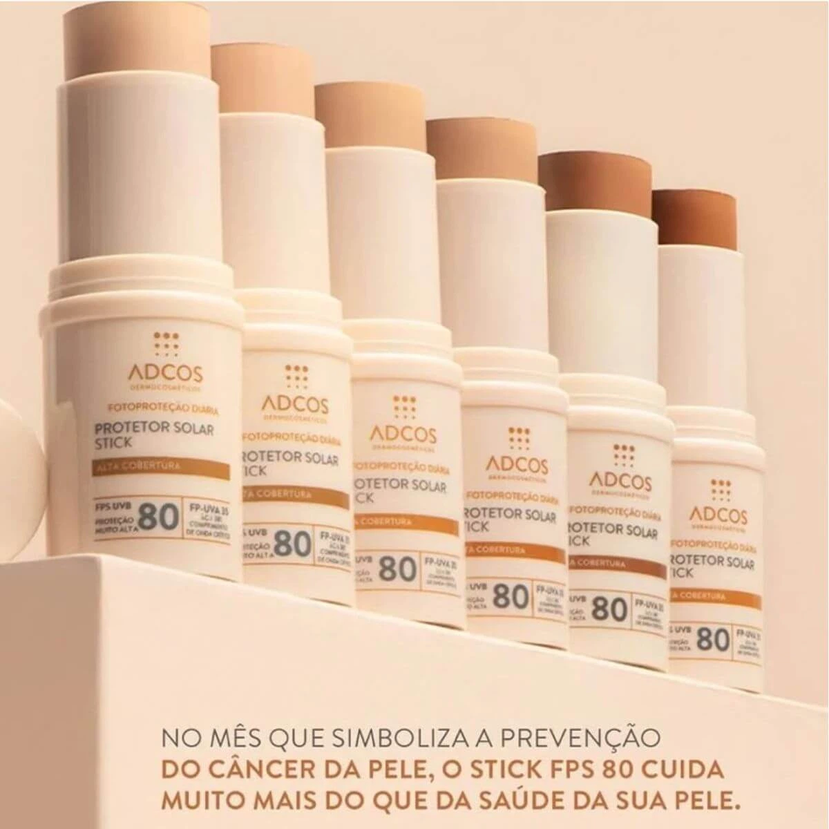 PROTETOR SOLAR ADCOS STICK FPS80 NUDE 17G — imagem 4 | Farmácia Resyla