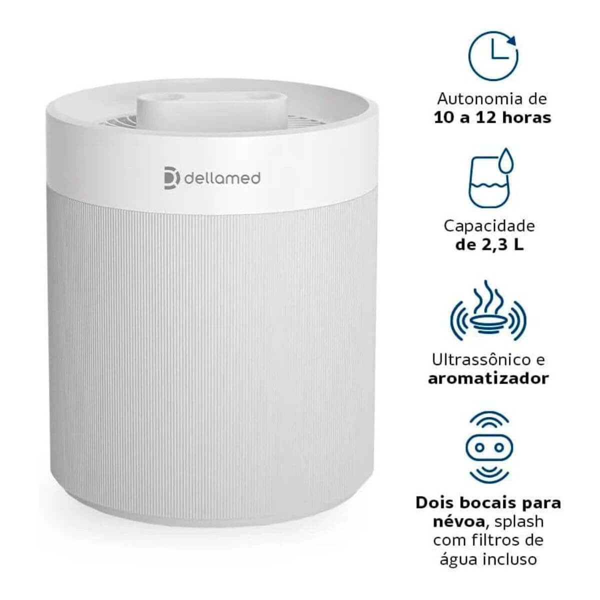 UMIDIFICADOR DE AR DELLAMED ULTRASSONICO 2,3L — imagem 2 | Farmácia Resyla