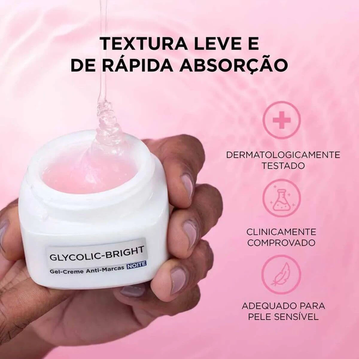 GEL-CREME FACIAL L'ORÉAL GLYCOLIC-BRIGHT ANTI-MARCAS NOITE 49G — imagem 4 | Farmácia Resyla