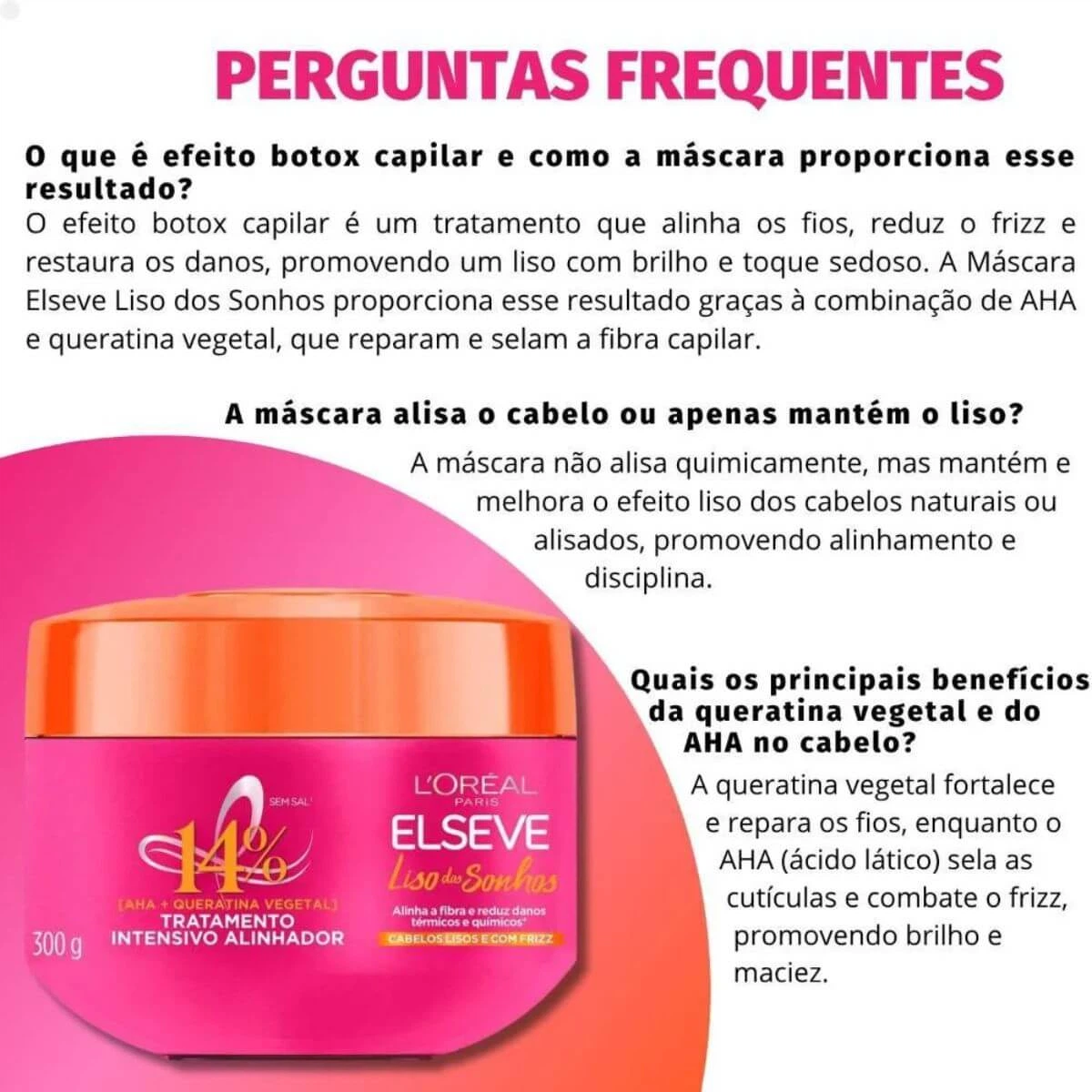 MÁSCARA ELSEVE LISO DOS SONHOS ALINHADOR 300G — imagem 4 | Farmácia Resyla