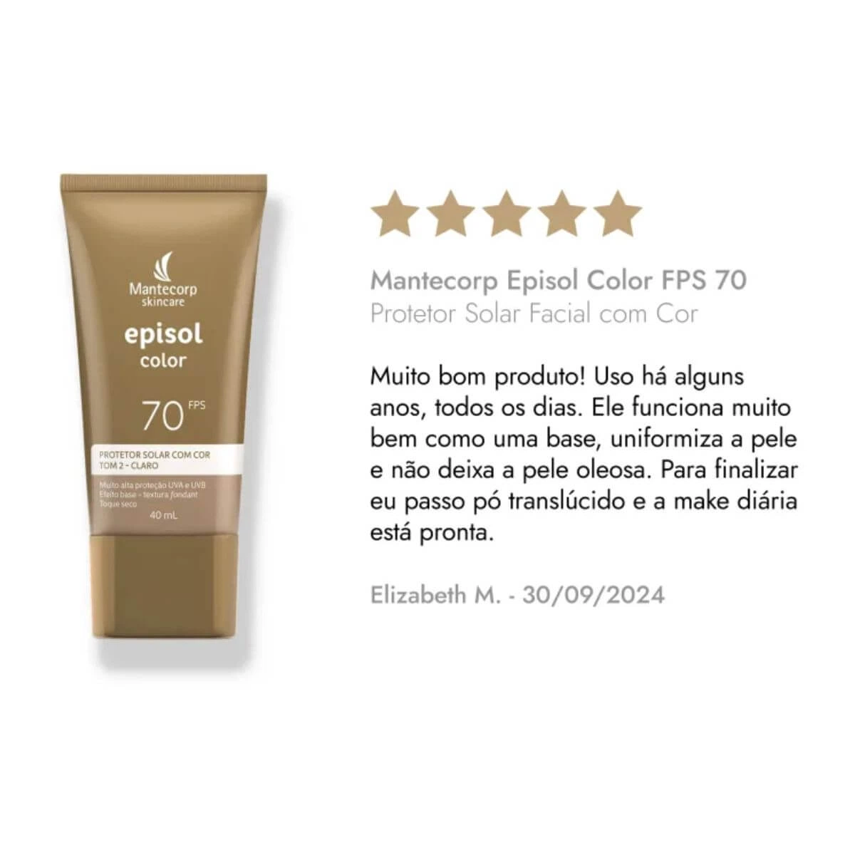 PROTETOR SOLAR FACIAL EPISOL COLOR FPS70 TOM 2 CLARO 40G — imagem 5 | Farmácia Resyla